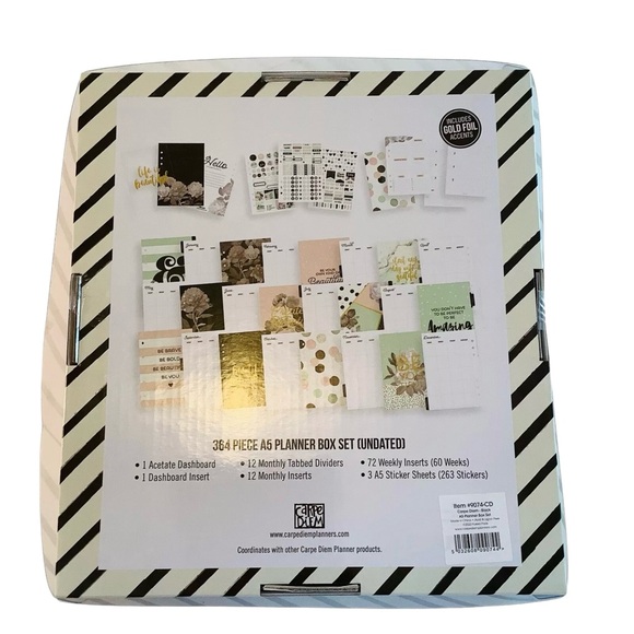 Simple Stories Carpe Diem A5 Planner Boxed Set w/Inserts 364 PCS BLACK - Picture 5 of 6